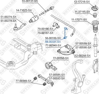 Stellox 56-00331-SX - Тяга / стійка, стабілізатор autozip.com.ua