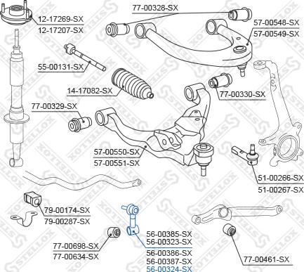 Stellox 56-00324-SX - Тяга / стійка, стабілізатор autozip.com.ua