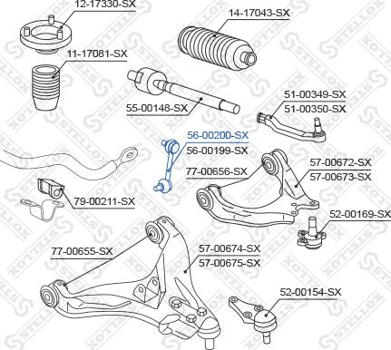 Stellox 56-00200-SX - Тяга / стійка, стабілізатор autozip.com.ua