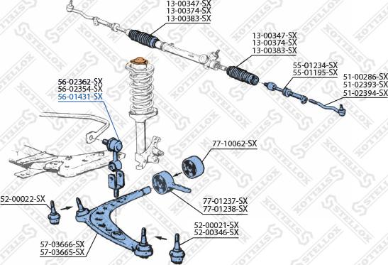 Stellox 56-01431-SX - Тяга / стійка, стабілізатор autozip.com.ua