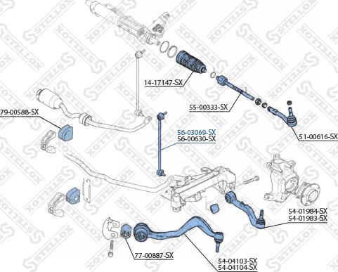 Stellox 56-03069-SX - Тяга / стійка, стабілізатор autozip.com.ua