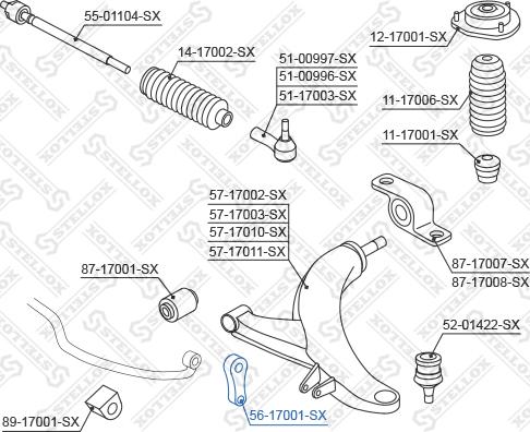 Stellox 56-17001-SX - Тяга / стійка, стабілізатор autozip.com.ua