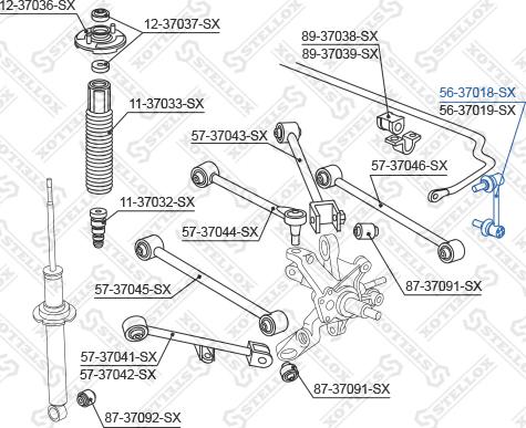 Stellox 56-37018-SX - Тяга / стійка, стабілізатор autozip.com.ua