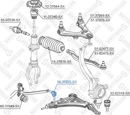 Stellox 56-37025-SX - Тяга / стійка, стабілізатор autozip.com.ua