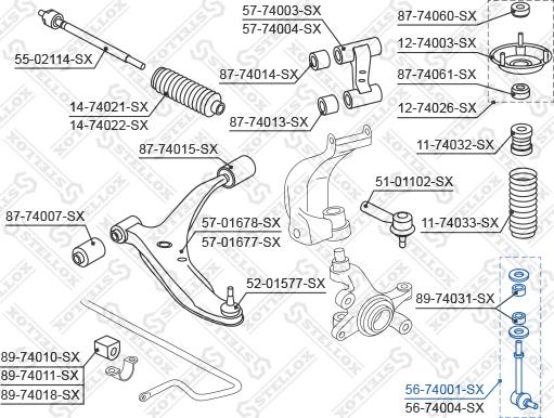 Stellox 56-74001-SX - Тяга / стійка, стабілізатор autozip.com.ua