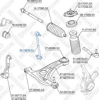 Stellox 56-74019-SX - Тяга / стійка, стабілізатор autozip.com.ua