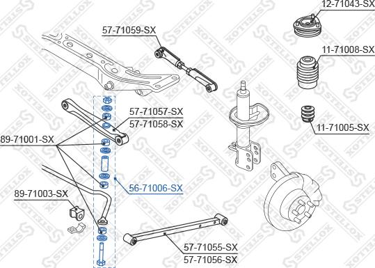 Stellox 56-71006-SX - Тяга / стійка, стабілізатор autozip.com.ua