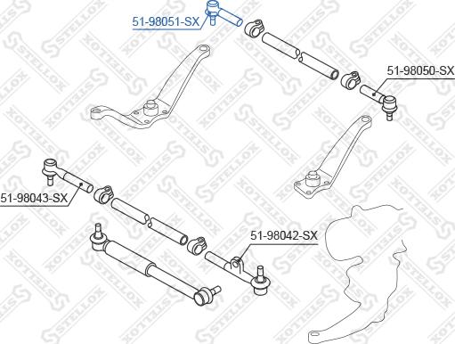 Stellox 51-98051-SX - Наконечник рульової тяги, кульовий шарнір autozip.com.ua