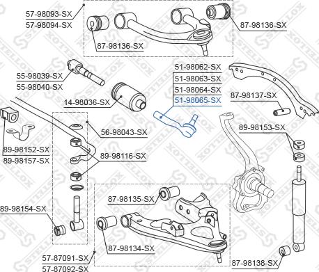 Stellox 51-98065-SX - Наконечник рульової тяги, кульовий шарнір autozip.com.ua