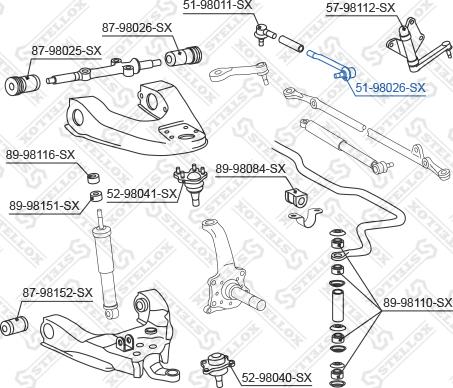 Stellox 51-98026-SX - Наконечник рульової тяги, кульовий шарнір autozip.com.ua