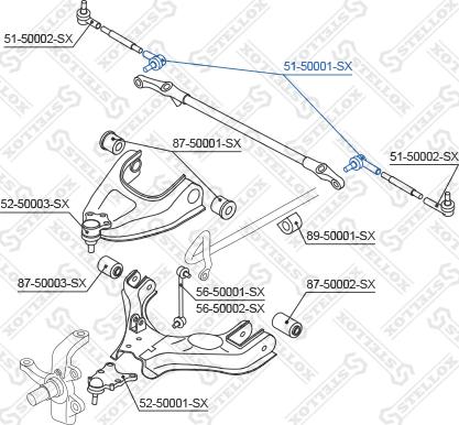 Stellox 51-50001-SX - Наконечник рульової тяги, кульовий шарнір autozip.com.ua