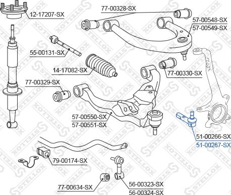 Stellox 51-00267-SX - Наконечник рульової тяги, кульовий шарнір autozip.com.ua