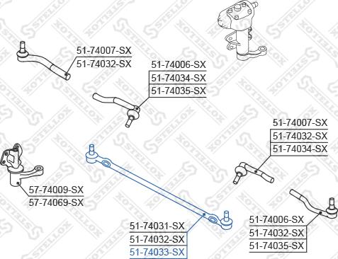 Stellox 51-74033-SX - Наконечник рульової тяги, кульовий шарнір autozip.com.ua