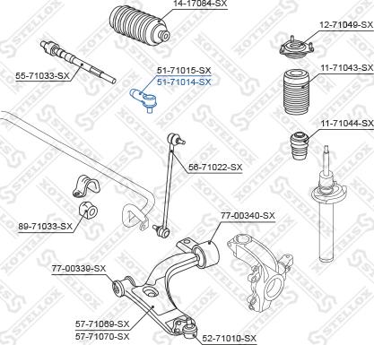 Stellox 51-71014-SX - Наконечник рульової тяги, кульовий шарнір autozip.com.ua