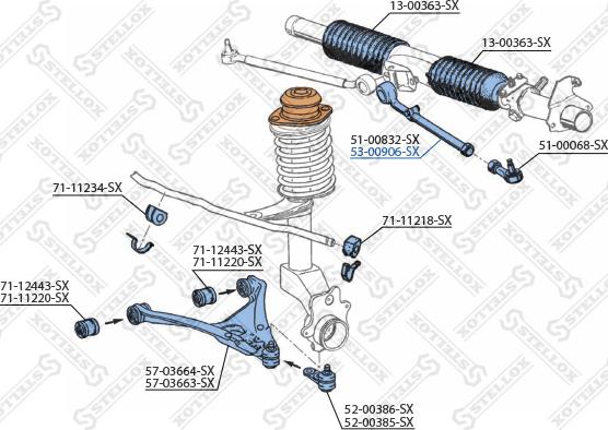 Stellox 53-00906-SX - Осьовий шарнір, рульова тяга autozip.com.ua