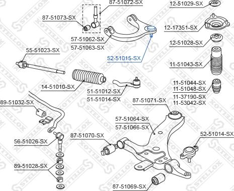 Stellox 52-51015-SX - Шарова опора, несучий / направляючий шарнір autozip.com.ua