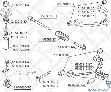 Stellox 52-53011-SX - Шарова опора, несучий / направляючий шарнір autozip.com.ua