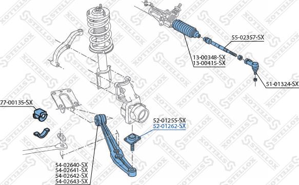 Stellox 52-01262-SX - Шарова опора, несучий / направляючий шарнір autozip.com.ua