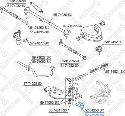 Stellox 52-74025-SX - Шарова опора, несучий / направляючий шарнір autozip.com.ua