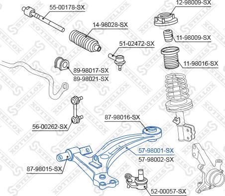 Stellox 57-98001-SX - Важіль незалежної підвіски колеса autozip.com.ua
