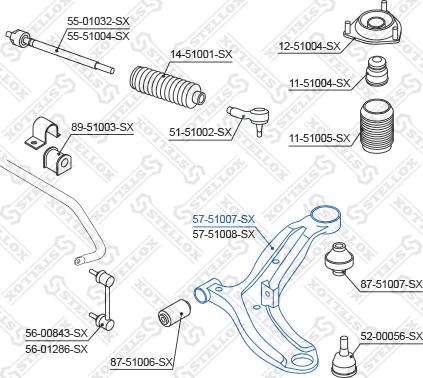 Stellox 57-51007-SX - Важіль незалежної підвіски колеса autozip.com.ua