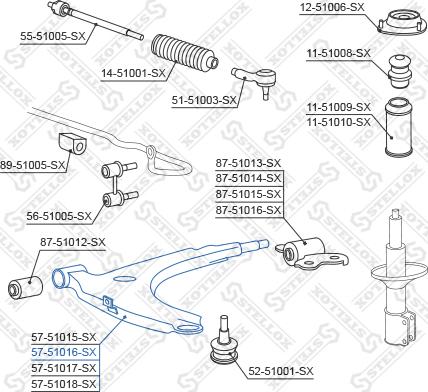 Stellox 57-51016-SX - Важіль незалежної підвіски колеса autozip.com.ua