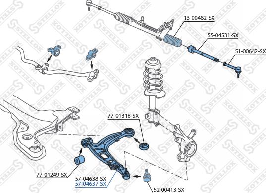 Stellox 57-04637-SX - Важіль незалежної підвіски колеса autozip.com.ua