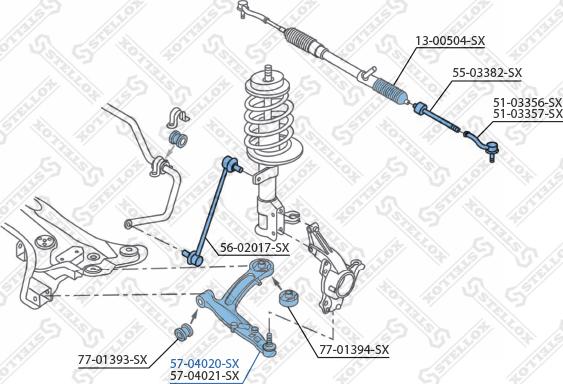 Stellox 57-04020-SX - Важіль незалежної підвіски колеса autozip.com.ua