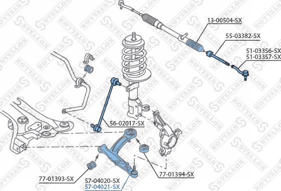 Stellox 57-04021-SX - Важіль незалежної підвіски колеса autozip.com.ua