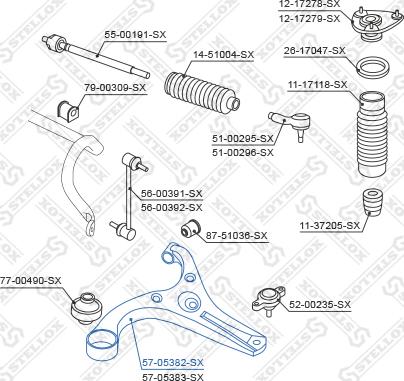 Stellox 57-05382-SX - Важіль незалежної підвіски колеса autozip.com.ua