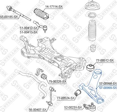 Stellox 57-00999-SX - Важіль незалежної підвіски колеса autozip.com.ua