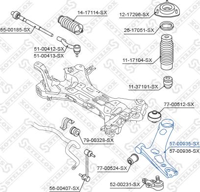 Stellox 57-00935-SX - Важіль незалежної підвіски колеса autozip.com.ua