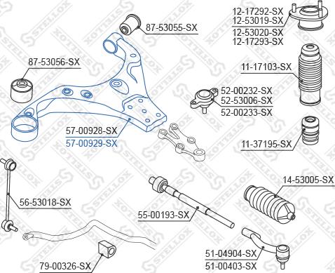 Stellox 57-00929-SX - Важіль незалежної підвіски колеса autozip.com.ua