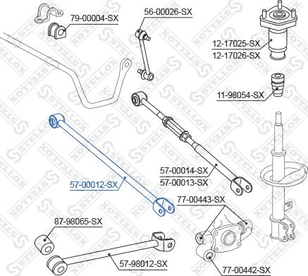 Stellox 57-00012-SX - Тяга / стійка, підвіска колеса autozip.com.ua