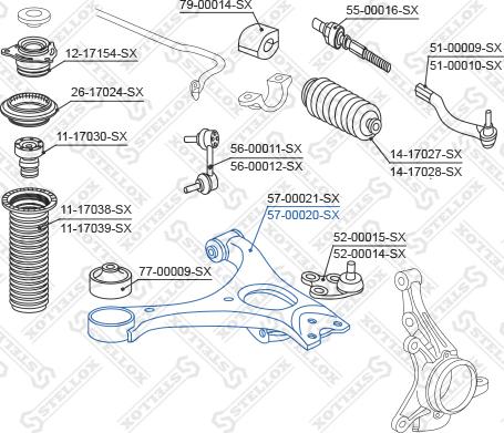 Stellox 57-00020-SX - Важіль незалежної підвіски колеса autozip.com.ua