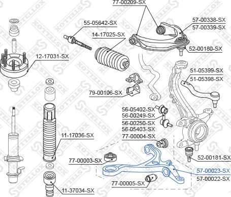 Stellox 57-00023-SX - Важіль незалежної підвіски колеса autozip.com.ua