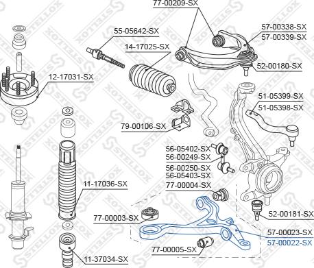 Stellox 57-00022-SX - Важіль незалежної підвіски колеса autozip.com.ua