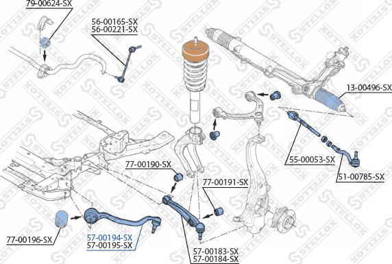 Stellox 57-00194-SX - Важіль незалежної підвіски колеса autozip.com.ua