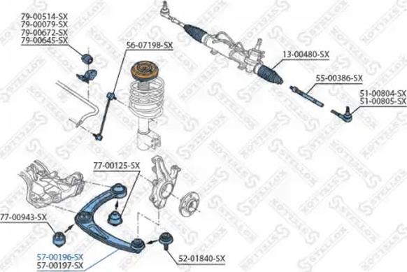 Stellox 57-00196-SX - Важіль незалежної підвіски колеса autozip.com.ua