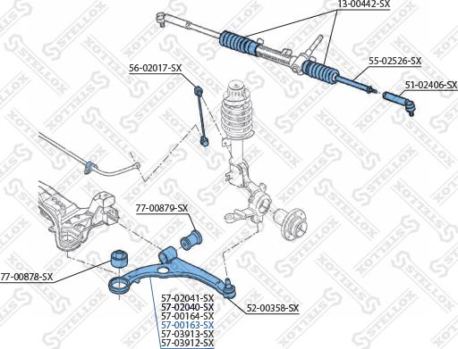 Stellox 57-00163-SX - Важіль незалежної підвіски колеса autozip.com.ua