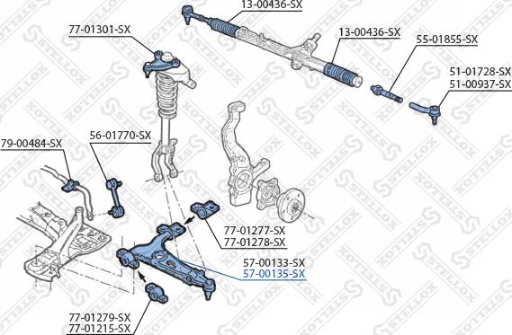 Stellox 57-00135-SX - Важіль незалежної підвіски колеса autozip.com.ua