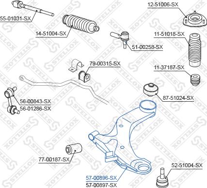 Stellox 57-00896-SX - Важіль незалежної підвіски колеса autozip.com.ua