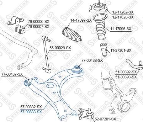 Stellox 57-00833-SX - Важіль незалежної підвіски колеса autozip.com.ua