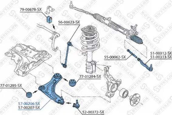 Stellox 57-00206-SX - Важіль незалежної підвіски колеса autozip.com.ua