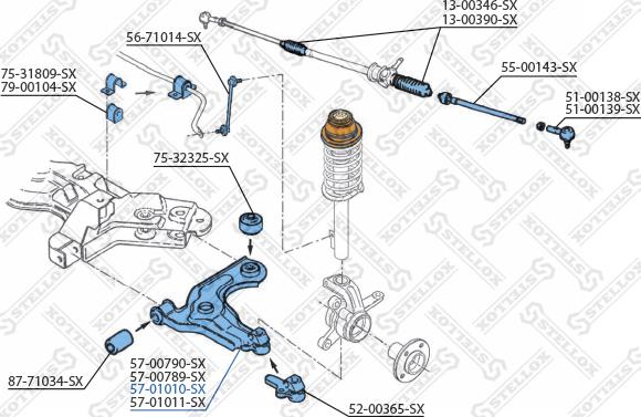 Stellox 57-01010-SX - Важіль незалежної підвіски колеса autozip.com.ua