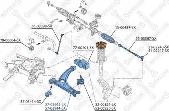Stellox 57-03945-SX - Важіль незалежної підвіски колеса autozip.com.ua