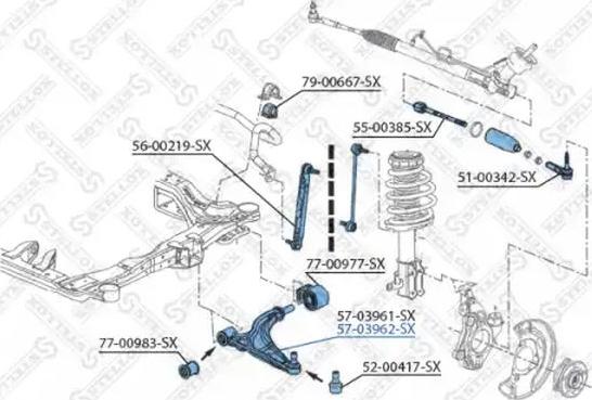 Stellox 57-03962-SX - Важіль незалежної підвіски колеса autozip.com.ua