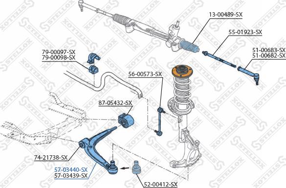 Stellox 57-03440-SX - Важіль незалежної підвіски колеса autozip.com.ua