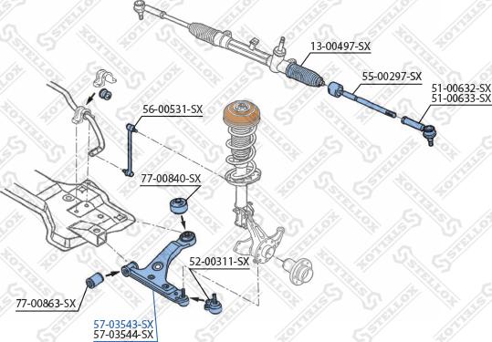 Stellox 57-03543-SX - Важіль незалежної підвіски колеса autozip.com.ua