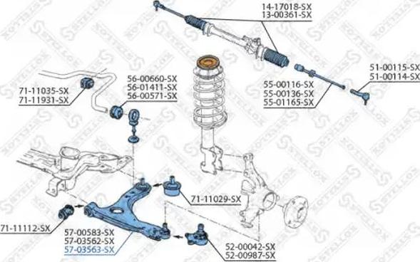 Stellox 57-03563-SX - Важіль незалежної підвіски колеса autozip.com.ua